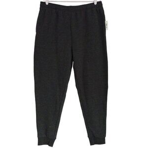 Men's fleece sports pants made of cotton and polyester, grey, size L. NWT